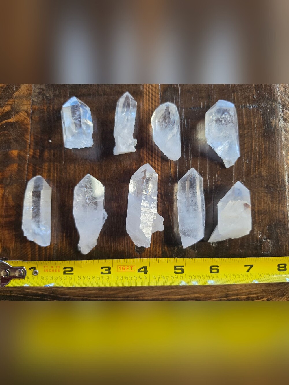 9 Clear Quartz Crystal Points Natural Transparent Cluster Pieces Reiki Healing